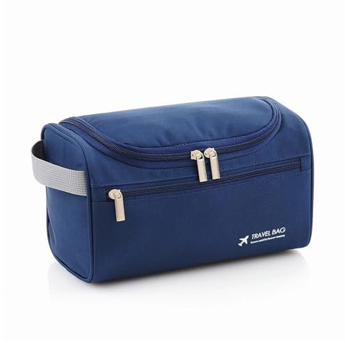 Fyriswho Trousse de Toilette Voyage pour Homme,étanche Kit de Rasage Cosmétique,Trousse de Maquillage Portable de Voyage,Imperméable Sac Cosmétique pour Voyage Gym Business et Vacanc (Bleu)