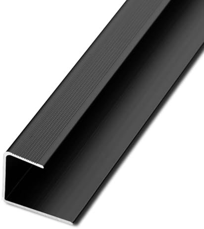 Moulures de Sol, moulures de Finition, Bande antidérapante, Garniture de Sol en Alliage, Joint de Serrage, pour Bois/carrelage/marbre (Noir, H18 mm (3/4))
