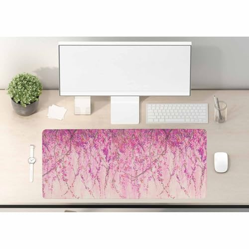 Woutay Mousepad,Pink Flowers,Gaming Mouse Pad,Cool Desk Pad for Keyboard and Mouse