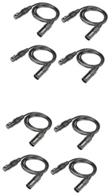 ifundom 2sets 3 Pin Dmx Cable Xlr Male to Female Audio Cable Microphone Cord for Stage Lighting 4pcs*2