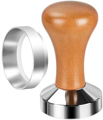 51mm Espresso Tamper-Premium Barista Coffee Tamper Coffee Tamper Classic Series Stainless Steel Espresso Tamper Coffee Press Tool Tamper Espresso Handle Solid Wood 51mm Espresso Dosing Funnel