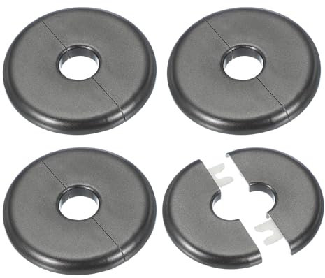 PATIKIL Flangia Divisa a Parete 0.65/16.5mm, 4 Pezzi Piastra di Rivestimento Adesiva Rotonda in ABS per Tubo dell'Acqua Rubinetto Decorativo, Grigio