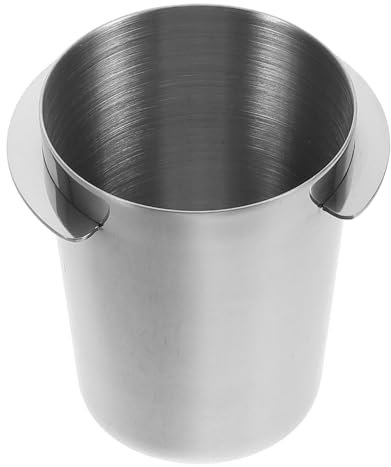 GRIRIW Coffee Powder Cup Espresso Pouring Cup Dosing Cup Espresso Shaker Cup Coffee Powder Feeder Coffee Makers Coffee Bean Cup Espresso Machine Replacement Parts Stainless Steel Silver