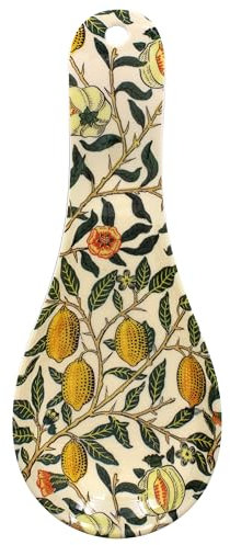 The Leonardo Collection Fruits Spoon Rest by William Morris | Elegant Ceramic Spoon Rest with Iconic Fruits Design | Perfect for Cooking or Kitchen Display | Timeless and Functional