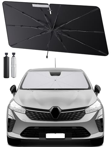 SHAOHAO kompatibel mit Renault Clio 5 2020-2025 Sonnenschirm Auto Auto Sonnenschutz Frontscheibe Faltbar UV-Schutz Sonnenschirm knitterfreier Stoff Renault Clio 5 zubehör