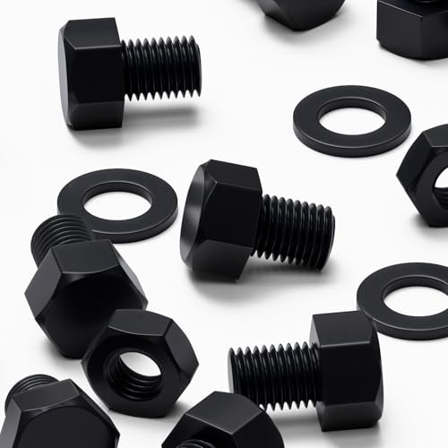 10x Vis à tête Noir Naturelle Hexagonale, M16 x 20mm, Ecrous et boulons en plastique, Rondelles, Nylon, Naturelle