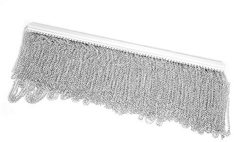 Qudinip Tenda a Catena in Alluminio Barriera Anti-insetti Decorativa Color Argento per Soggiorni e Uffici 84,4x35,4 Pollici