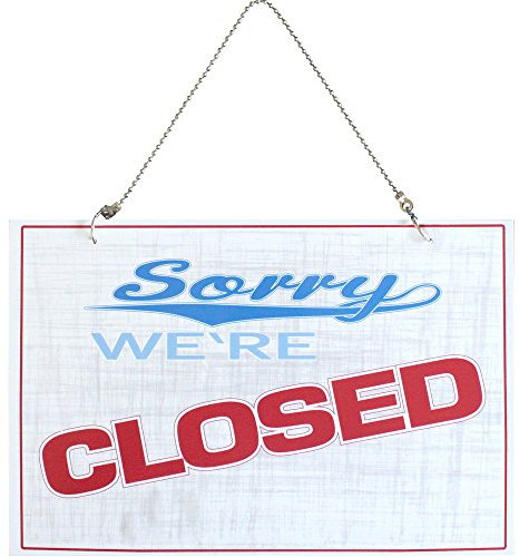 Hinweisschild incl. Kette - CLOSED - OPEN - Gr. ca. 30 x 20 cm - 309607