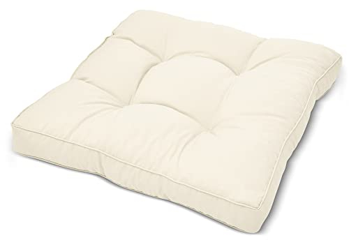 Beautissu Lounge Kissen Outdoor 40x40 cm Beige – Bequemes Sitzkissen Gartenstuhl 10 cm dick Sitzpolster Auflagen für Rattanmöbel Gartenmöbel Polster für Stühle Sessel Stuhlauflage Indoor – xLuna