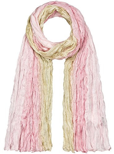 Japanwelt Seidentuch elegantes Damen Halstuch Crash-Schal 100% Seide silkroad 90 x 180 cm Verlauf Rosa Beige
