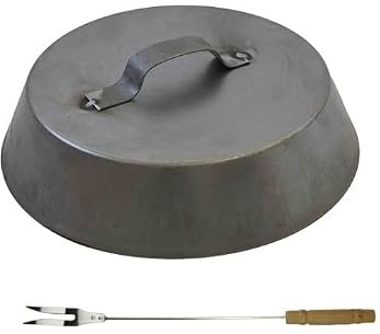 G.L.D. Forniture Runde Schale Durchmesser 38 für Kamin zum Kochen unter der Glut inklusive