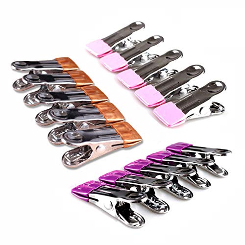 30 Pack 2.2“Stainless Steel Clothes Pins Windproof Rubber Tip Laundry Clips