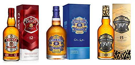 Chivas Regal Trio 12, XV et 18 ans Whisky Ecossais - 40%, 3x70cl