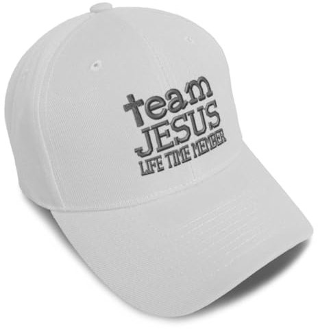 Speedy Pros Baseballkappe, Motiv: Team Jesus Life Time Member, C-Stickerei, für Damen und Herren, Weiss/opulenter Garten, Einheitsgröße