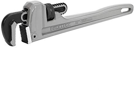 DURATECH 10-inch Heavy Duty Aluminum Straight Pipe Wrench, Adjustable Plumbing Wrench, Drop Forged, Exceed GGG standard