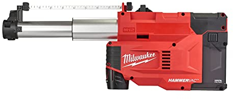 Milwaukee M12 UDEL-201B_Aspiratore universale 12 Volt per tassellatori (1 batteria) 2,0 Ah, Rosso/Grigio