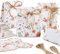 BETESSIN 50 Stücke Geschenkbox Hochzeit Candy Tüten Gastgeschenk Geschenktüten Blumenmuster Geschenktaschen mit Etikett Juteschnur für Hochzeit Baby Shower Geburtstag Partydeko