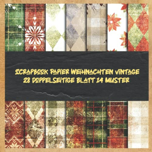 Scrapbook Papier Weihnachten vintage 28 doppelseitige Blatt 14 Muster