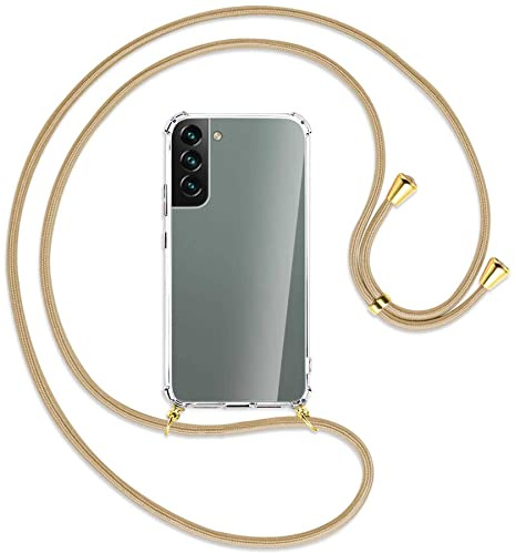 mtb more energy® Handykette kompatibel mit Samsung Galaxy S22 Plus 5G (SM-S906, 6.6'') - Caramel/Gold - Smartphone Hülle zum Umhängen - Anti Shock Full TPU Case