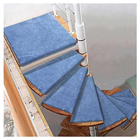 Treppenteppich Wendeltreppe Selbstklebende Treppenstufen Matten Pad Rutschfester Stufenschutz Teppichabdeckung Treppenteppich Wendeltreppenmatte (Color : Turn Right, Size : 15pcs 80 * 33/12cm)