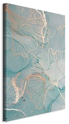 murando - Leinwandbild Ginkgo Glamour Natur, 80x120 cm, 1-teilig, modern | Hochwertige Leinwand, sofort aufhängbar, ideal fürs Wohn- oder Schlafzimmer, wasserfest und lichtecht, langlebig, stilvoll