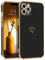 SouliGo for iPhone 11 Pro Case Silicone Rubber Cover with Cute Heart Design Slim Luxury Bling Plating Soft TPU Anti-Scratch Protective Girls Women Phone Cases for iPhone 11 Pro 5.8“ - Black