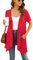 Yommay Women's Open Front Floral Duster Plus Size Lightweight Summer Cardigan Short Sleeve Kimono Cardigans with Pockets Drape Shrug Top High Low Hem,Red,3XL