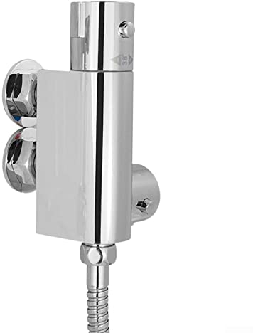 Oniissy Miscelatore termostatico per doccia a parete (pulsante di sicurezza a 38 °C) rubinetto bidet, piccola valvola doccia per roulotte o barca, miscelatore verticale doccia