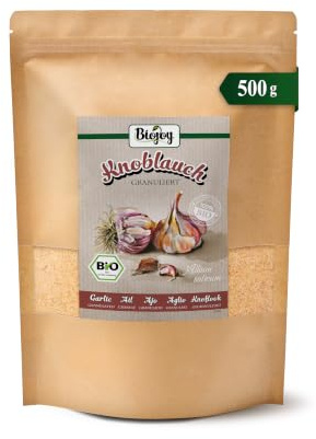 Biojoy BIO Knoblauch granuliert, Knoblauchgranulat, 500 g | Garlic aus China, ideal als Gewürz und zum Kochen, Allium sativum L.