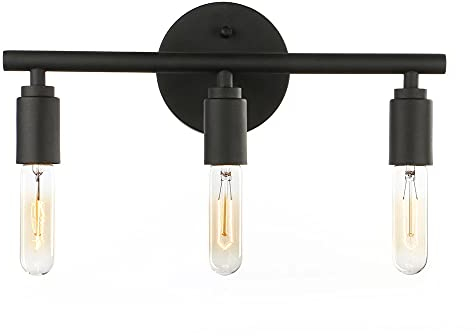 Mengjay Spiegelleuchte 3 Flammig, E27 Retro Spiegellampe, Vintage Industrie Wandleuchte, Metall Wandlampe, Wasserdichte Badlampe, Schicke schlichte Badleuchte, Ohne Leuchtmittel