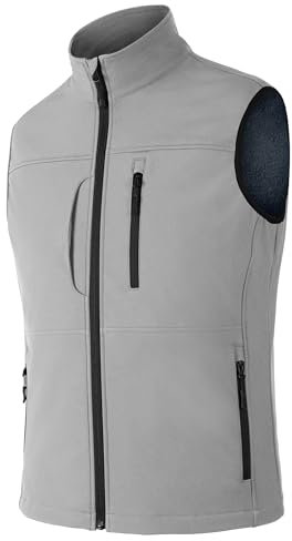 cioiniei Men's Winter Fleece Lined Vests Body Workwear Warmer Gilet Heated Gilet Golf Bodywarmers Jacket For Sweater Thermal Gilet Light Gray-3XL