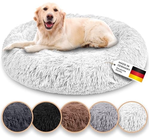 Belune® Hundebett [mit waschbarem Bezug] - Das Original - [XXL, 140cm, Weiß] Hundekorb, Katzenbett, Hundekörbchen, Dog Bed, Flauschiges Hundebett für große, mittelgroße & kleine Hunde