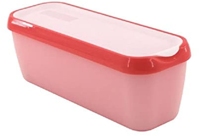 DSXH Bandeja de almacenamiento de helado rectangular reutilizable molde recipiente helado caja con tapa cocina refrigerador almacenamiento hogar congelador contenedores para (Rosa)