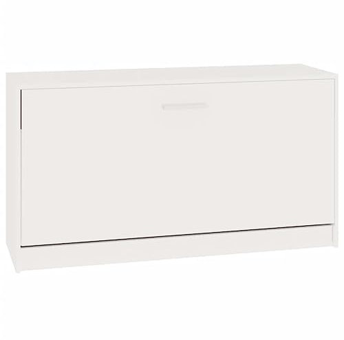 vidaXL Panca Porta Scarpe Bianco Lucido 80x24x45 cm Legno Multistrato