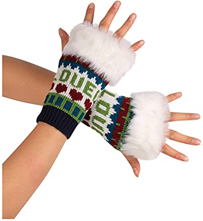 Damen Strick-Armwärmer mit Daumenloch Daumenloch Dehnbare Länge Ärmel Handschuhe Stricken Armwärmer Fingerlose Handwärmer
