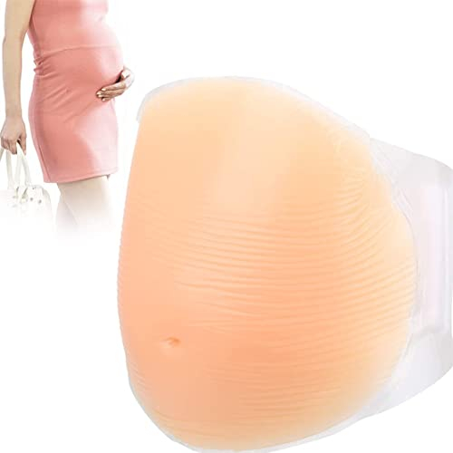 CYMYYDS Gefälschter Schwangerschaftsbauch aus Silikon, Hautfarbe Silikon Künstlicher gefälschter Bauch, Anti-Shake Gefälschter schwangerer Bauch für Fotografie Requisiten, Leistung, Werbung,6-7months