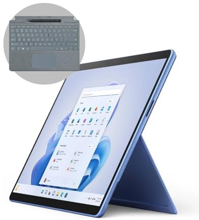 Microsoft Surface Pro 9 (Intel Core i5/8GB RAM/256GB SSD) - Zafiro + Cartera, Surface Pro Signature Type Cover + Pen - QWERTY - Platinum