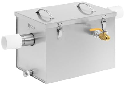 Royal Catering RCFA 20 Séparateur de graisse 21 l en acier inoxydable, séparateur de graisse, séparateur de graisse pour cuisine, installation de séparation de graisse, séparateur de graisse