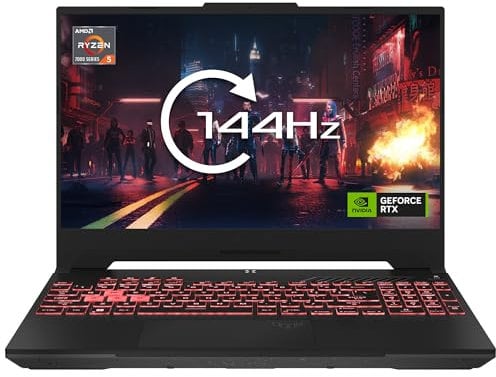 MESH Computers ASUS TUF Gaming A15 FA507NV 15.6-inch FHD 144Hz Gaming Laptop (AMD Ryzen 5 7535HS, 16 GB DDR5 RAM 4800 MHz, 512 GB SSD, NVIDIA GeForce RTX 4060 8GB GDDR6, Wi-Fi 6, Windows 11 Home)