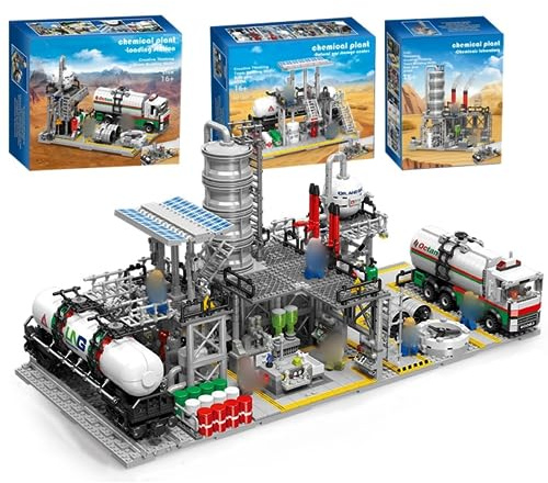 Tirff Chemieanlagen Bausteine, 2142 Klemmbausteine Erdgasspeicher Fabrik Bausatz, Kompatibel mit Großen Marken