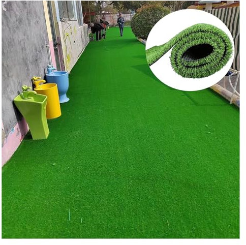 IBOWZ Synthetischer Kunstrasen Outdoor-Gartendach, Baustellen, Kunstrasenmatte, schneidbarer Spielplatz-Rasenteppich, 2,5 cm dick