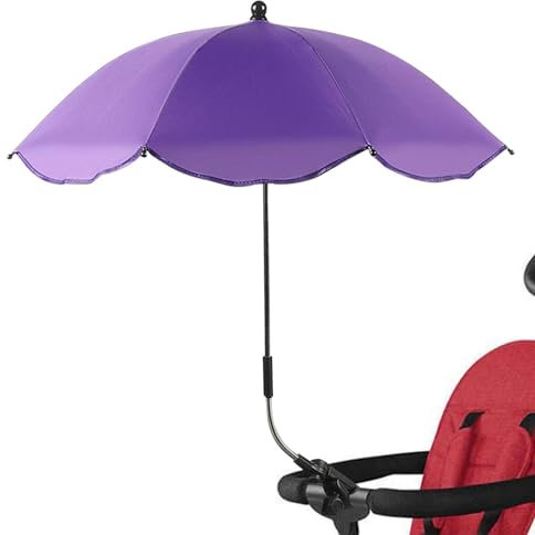 Ombrellone per passeggino, regolabile, con morsetto, protezione UV, con supporto universale
