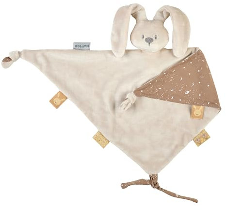 Nattou Big Comforter Doudou Rabbit LAPIDOU, 65 cm, Lapidou Sand Coloured