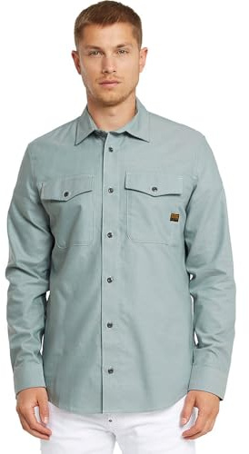 G-Star Men's Marine Slim Shirt, Multicolour (bolt grey/gs mercury oxford D24963-7665-H045), XXL
