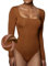 Sahunfri Square Neck Long Sleeve Bodysuit, Thong Bodysuit, Bodysuit Shapewear, Women'S Bodysuits (brown, XXL)