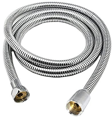 Tuyau de douche flexible à ressort Tuyau de douche universel en acier inoxydable, tuyau Flexible et doux for eau douce, tuyau de douche ordinaire chromé, accessoires de salle de bains(30cm)
