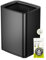 EKO Laguna 2.6 Gallon/10L Matte Black Stainless Steel Open Top Trash Can with Removable Inner Basket - Modern Bathroom & Office Waste Bin