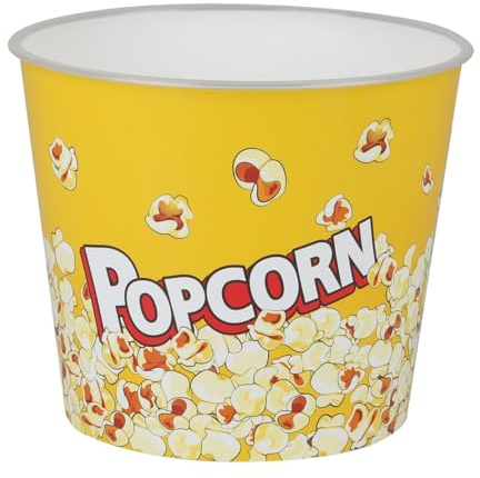 WESTCRAFT Snackschale - Popcorn-Schale Retro | Snackbehälter mit über 2 Litern Fassungsvermögen für Streming-, Filme- und Fernsehabende | Wiederverwendbar, PP Kunststoff (robust) (Retro gelb 2,2l)