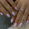 KQueenest Lot de 24 faux ongles courts à coller, en gel gelé, brillants, en forme d'amande, ballerine, violets, simples, en acrylique, pour femmes