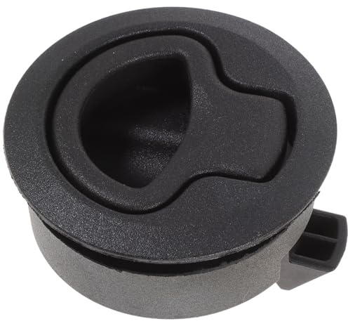 Verriegelbarer Bündiger Lukenverschluss mit 2-loch Design Schwarz | Kunststoff, für Hatches und Bait Well Lids, Muschelgriff Schwarz Griffmulde Schwarz